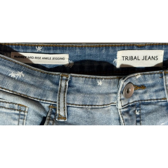 Tribal Jeans‎ Embroidered White Palm Trees 8 - Picture 5 of 8